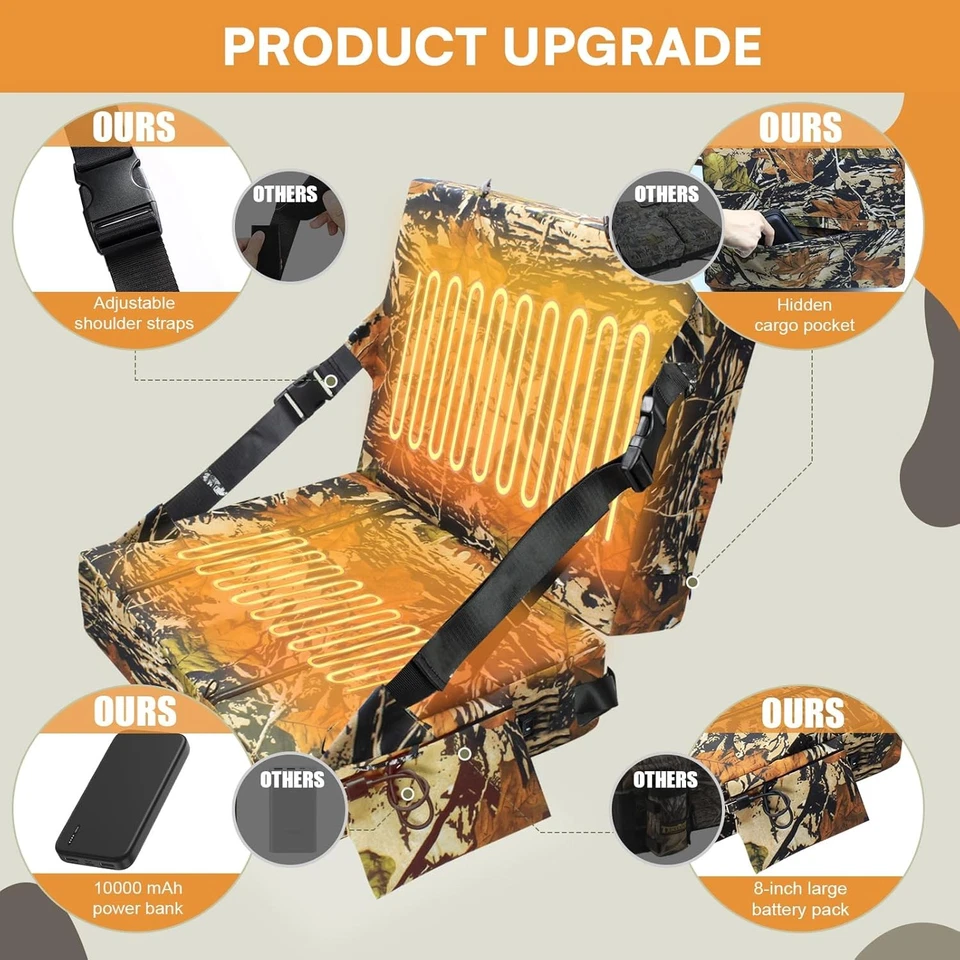 Almohadilla de caza térmica con 10000 mAh para banco de energía soporte de ciervos deportes al aire libre Foto 3 de 4