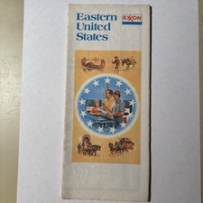 Vintage Exxon Oil Gas Eastern United States Travel Tourism Road Map 1975-76