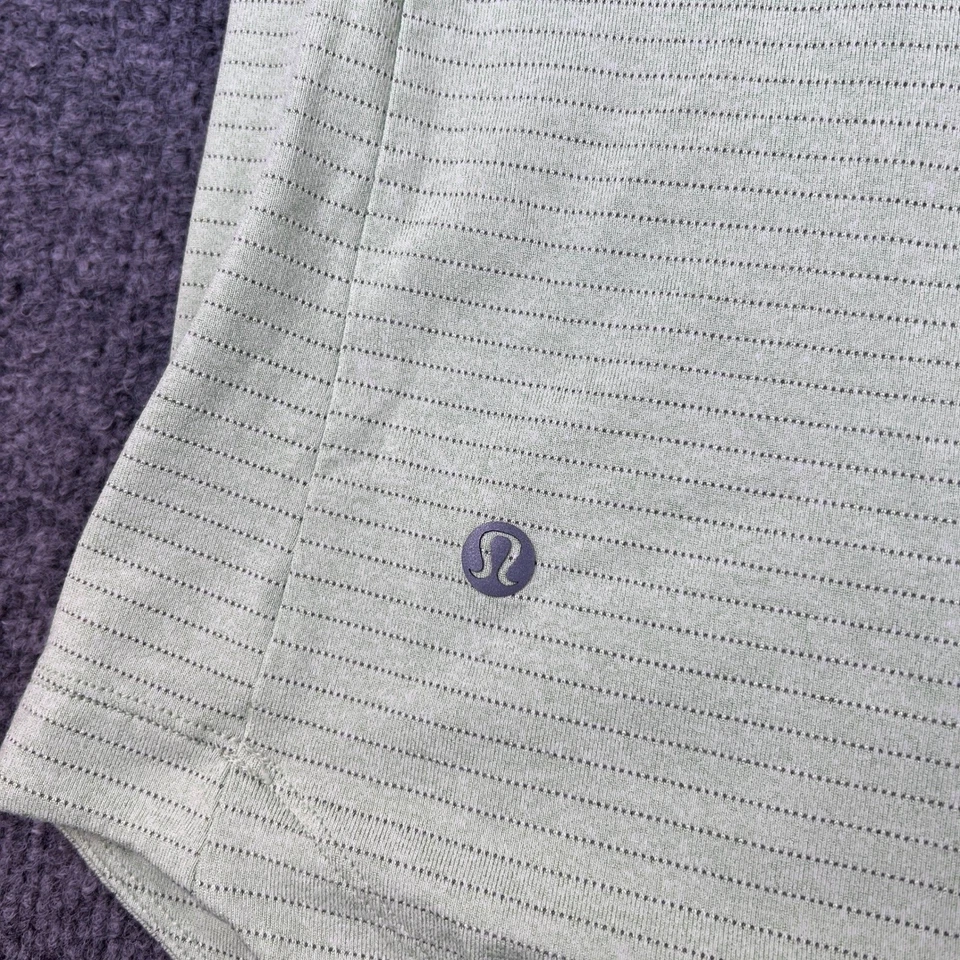 Camisa Lululemon Metal Vent Tech Para Hombres L Verde Claro Rayas Gimnasio Elastizado Entrenamiento Foto 3 de 4
