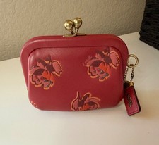 COACH 1941 Kisslock Coin Purse With Floral Pr...