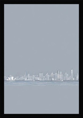 Soft Sydney Harbor Framed Wall Art Poster Canvas Print Picture