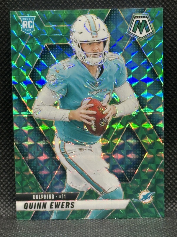 2025 Panini Mosaic Quinn Ewers Color Match Green Mosaic Prizm Rookie RC #308