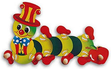 - Bruco Mela, Attaccapanni Da Parete per Bambini, Appendiabiti Da Muro in Legno 