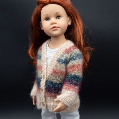 Puppenkleidung (18-19,5 Zoll). Strickjacke für Gotz und American Girl. Handarbeit.