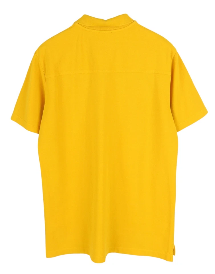 Diesel T-Shirt-Worky Hombre Camiseta L Amarillo Manga Corta Polo Medio Botón I - Imagen 2 de 4