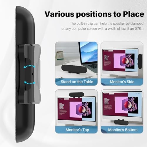 Computer Speakers for Desktop Monitor,Single Speakers for Desktop Black