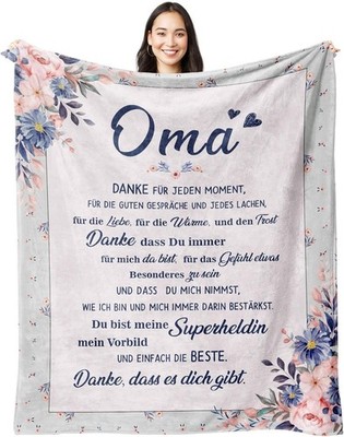 Oma Geschenk Zum Geburtstag, Personalisierte Superweiche Omas Decke aus Flane...