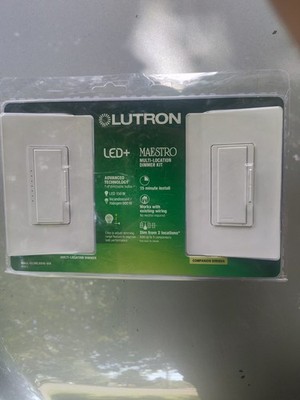 Lutron Maestro LED+ Multi-Location Dimmer Kit White LED Incandescent Halogen