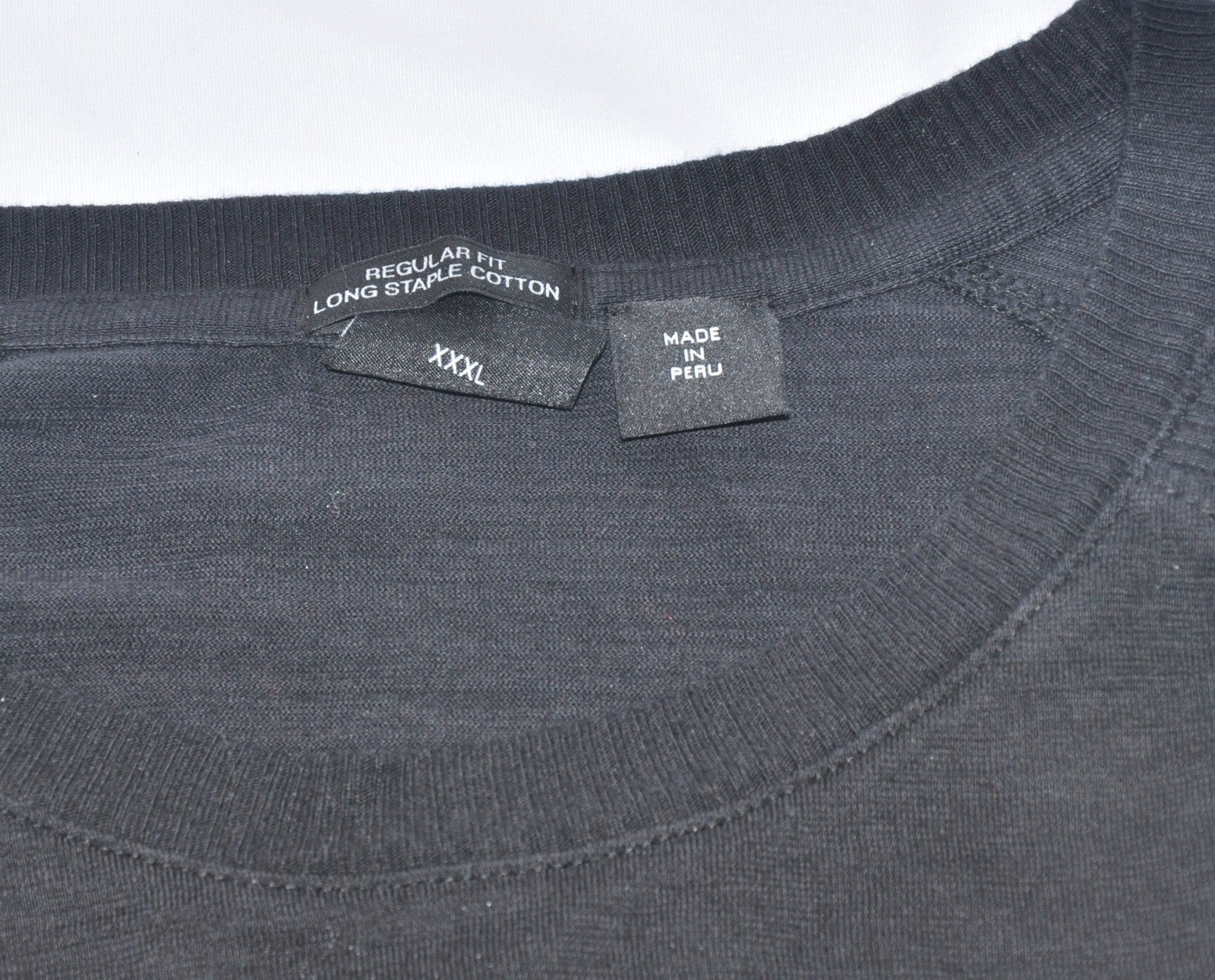 HUGO BOSS Men's XXXL Black Ribbed Panel Sassari Long Sleeve Tee Shirt 3XL Cotton