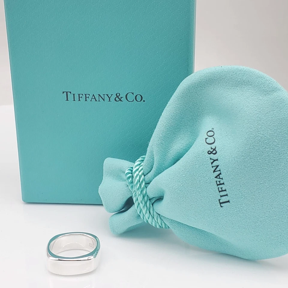 Tiffany&Co Sterling Silver Square Band Ring Sz 7 - Image 3 of 4