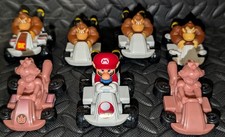Lot Of 7 McDonald's Mario Kart 8 Happy Meal Toys Pink Princess Peach, Mario, DK