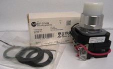 Allen Bradley 800T-QTH2W 30mm Push to Test Pilot Light, White, 120 VAC LED, NOS