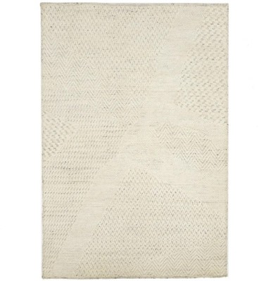 Bas-Relief Modern Cream Wool Hand-Knotted 4X6 Oriental Area Rug Home Carpet