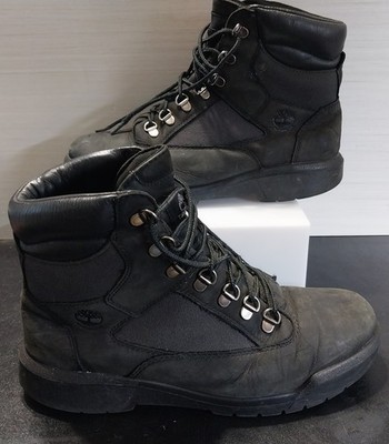 Timberland 6 Inch Waterproof Field Boots Black Nubuck Men's Boots A17KC Size 9