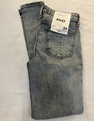 rag & bone Women s Medium Wash Blue Denim Mid Rise Straight Jeans 5-Pocket