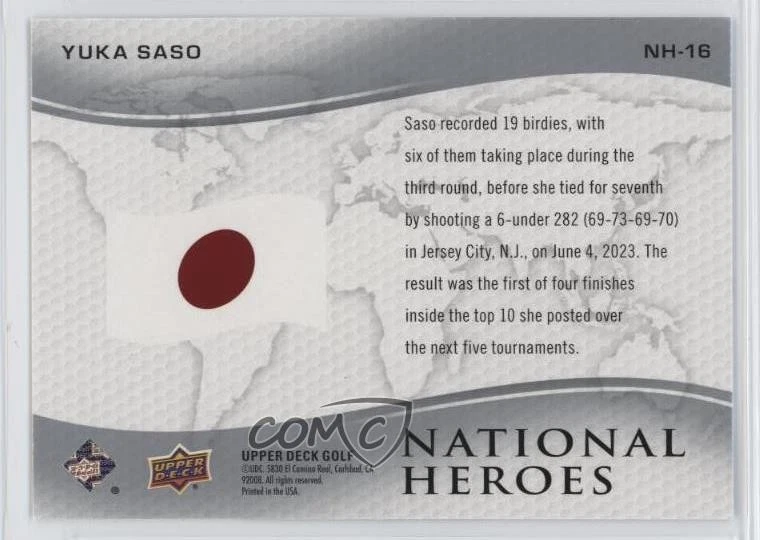 2024 Upper Deck National Heroes Yuka Saso #NH-16 Rookie RC - Image 2 of 2
