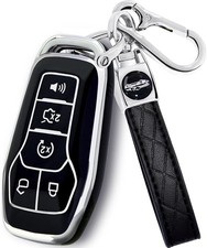 for Ford Key Fob Cover with Keychain, Soft TPU Key Fob Cover Case Shell Compatib