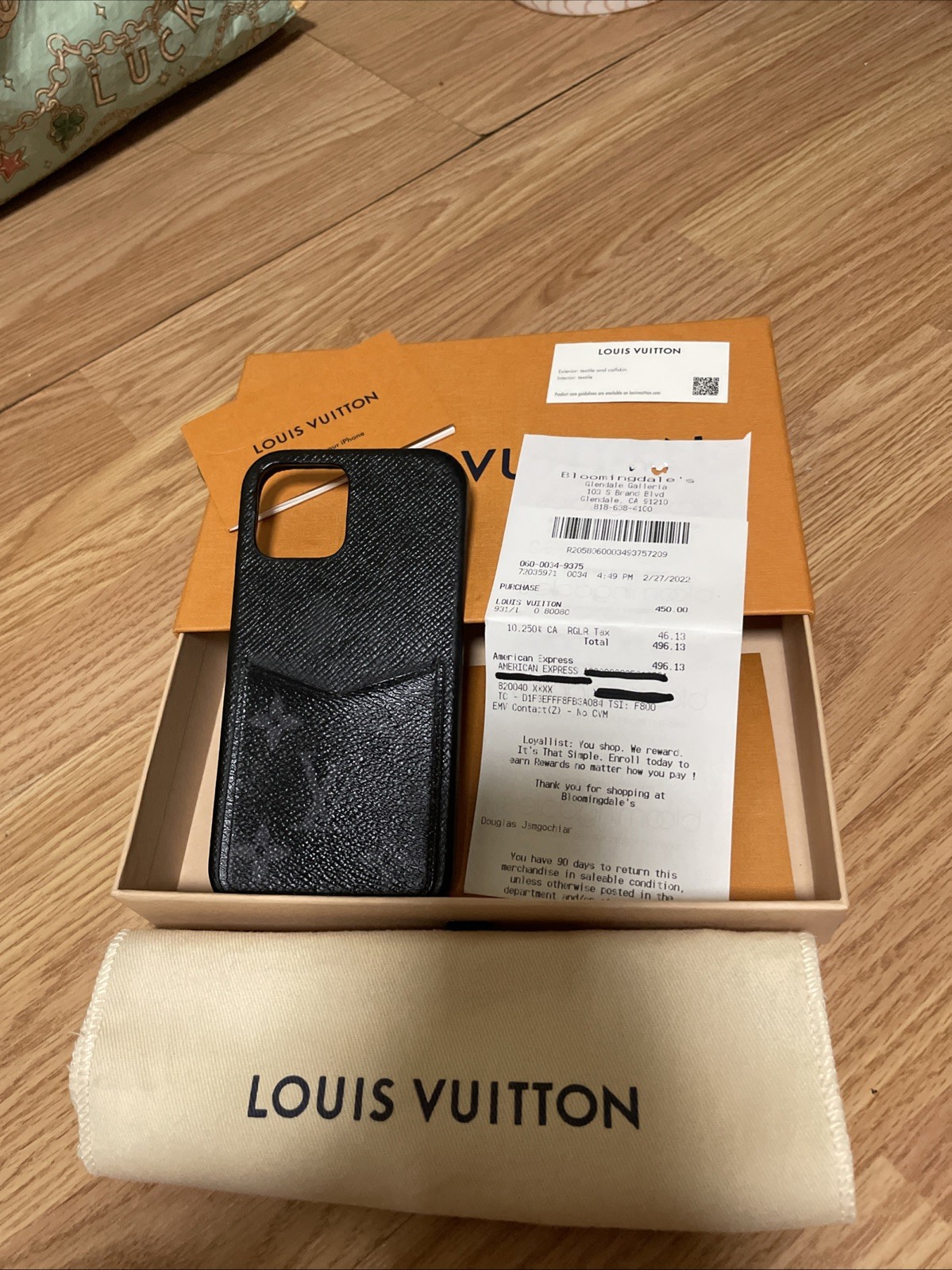 LOUIS VUITTON Monogram Eclipse Bumper iPhone 12/12 Pro Max Case 152008, Pristine