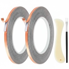 Copper Foil Tape for Stained Glass, 7/32inches,2pack x 108ft Conductive Adhes...