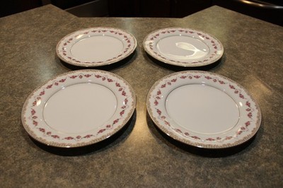 4 Noritake RIDGEWOOD China 5201 Japan DINNER PLATES 10 3/8  Excellent Condition