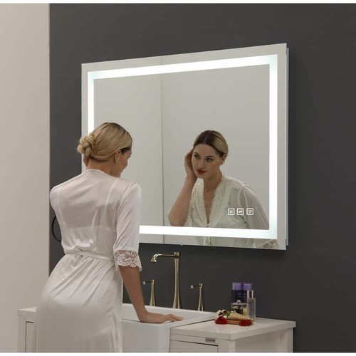 TOOLKISS 32"Hx40"W Rectangular Antiniebla Luz LED Pared Baño Tocador Espejo - Imagen 15 de 15