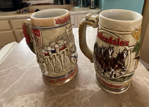 BUDWEISER STEINS 1983 CLYDESDALE Brazil Promo & 1980 Promo 1984 LA Olympics - Picture 2 of 14