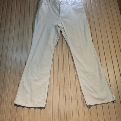 Chicos White Corduroy Pants Womens Size 1.5 Short Straight Leg Stretch Cotton