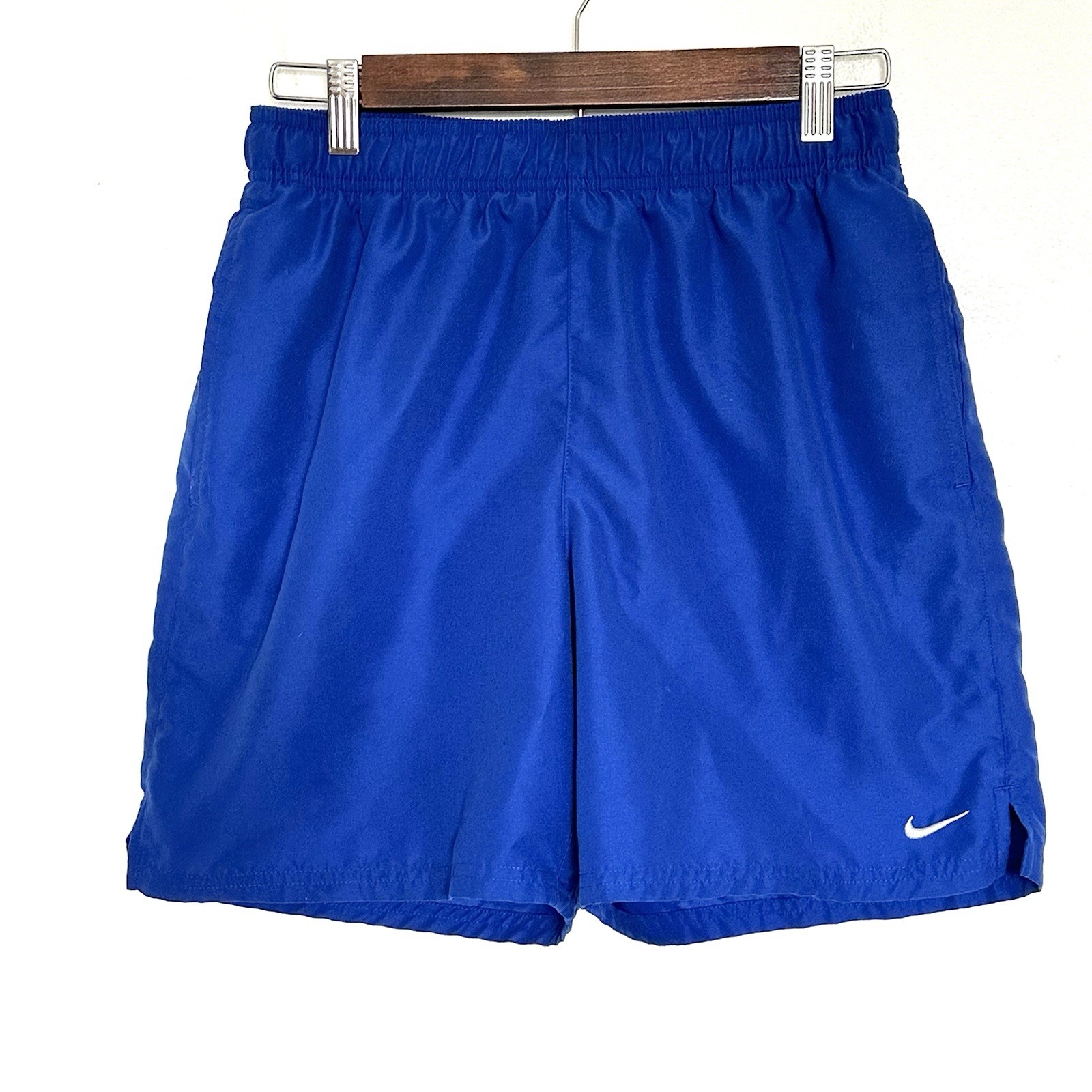 Nike Athletic Shorts Men’s Medium Blue Pockets Drawstring Elastic Waist Workout