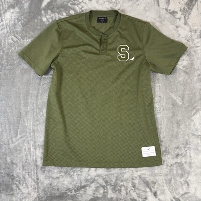 Staple Shirt Mens Large Mesh Henley Pigeon Sporting Goods Jersey Tee Green