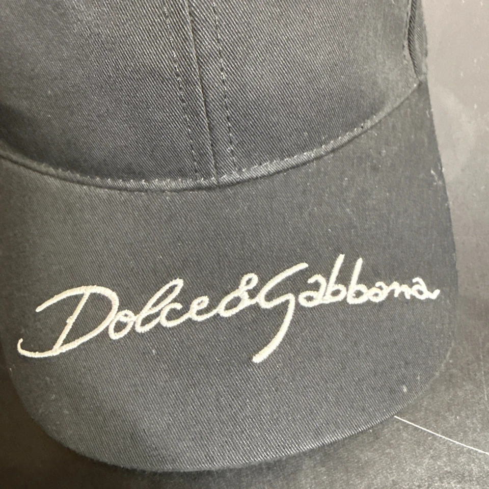 Boné de beisebol unissex autêntico Dolce & Gabbana preto tamanho ajustável - Imagem 2 de 4
