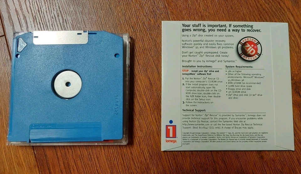 Norton Zip Rescue Plus ZIP Disk For Win 95/98 CD-ROM Iomega TESTED - Image 2 of 4