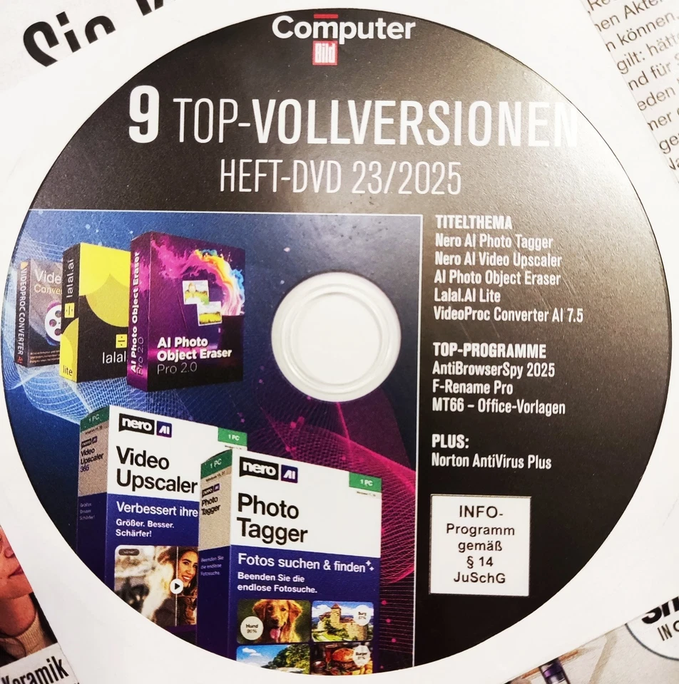Computer Bild; akt. Ausg. 23/2025; mit DVD: "NEUE KI-PROGRAMME FÜR DEN PC" - Bild 2 von 3