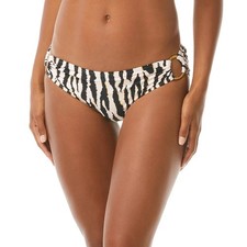 Carmen Marc Valvo L106652 Blush Black Printed Ring Bikini Bottoms Size S