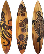 3 Pcs Surfboard Wall Decor 23.6" X 5.2" Large Wooden