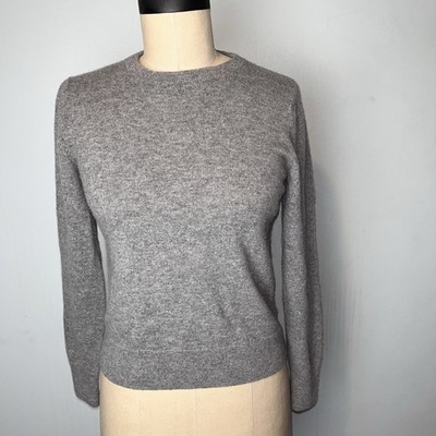 Quince Mongolian Cashmere Crewneck Sweater Heather Gray Women's Small Pullover