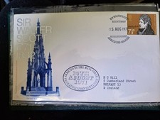 GB Stamp FDC Cover Sir Walter Scott 1971 Belfast Cramlington