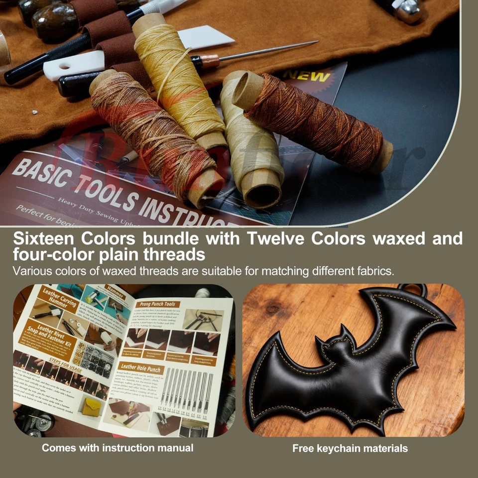 Juego de herramientas de trabajo de cuero profesional de 588 piezas, herramientas para entusiastas de la artesanía del cuero Foto 4 de 4