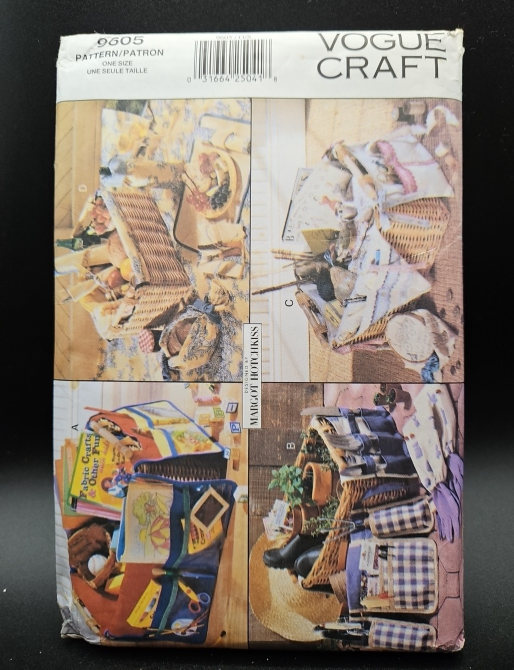 Vogue Craft Sewing Pattern #9605 Utility Basket Liners & Accessories UNCUT