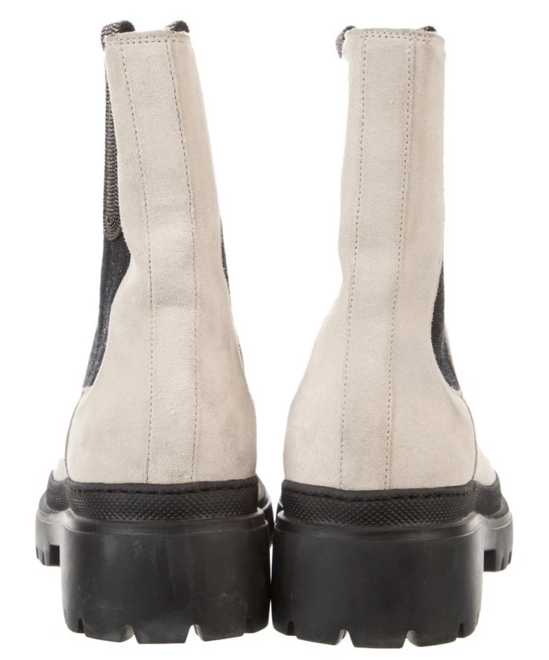 NUEVO SIN CAJA $1395 Brunello Cucinelli Mujeres Cuero Gamuza Botas Chelsea US 8 $299 OBO Foto 4 de 4