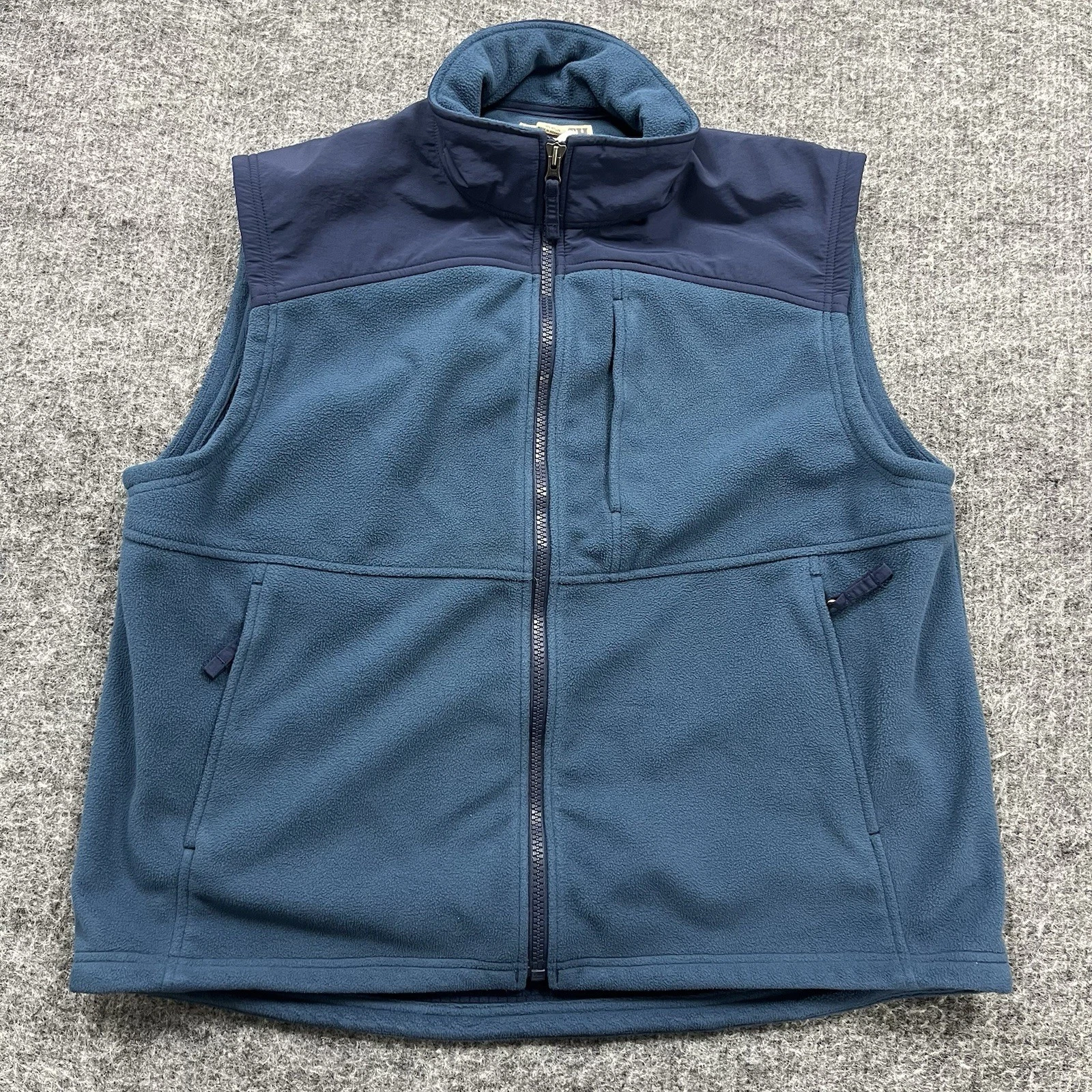 Duluth Trading Vest Mens Extra Large Blue Fleece Full Zip Hike Camp Workwear