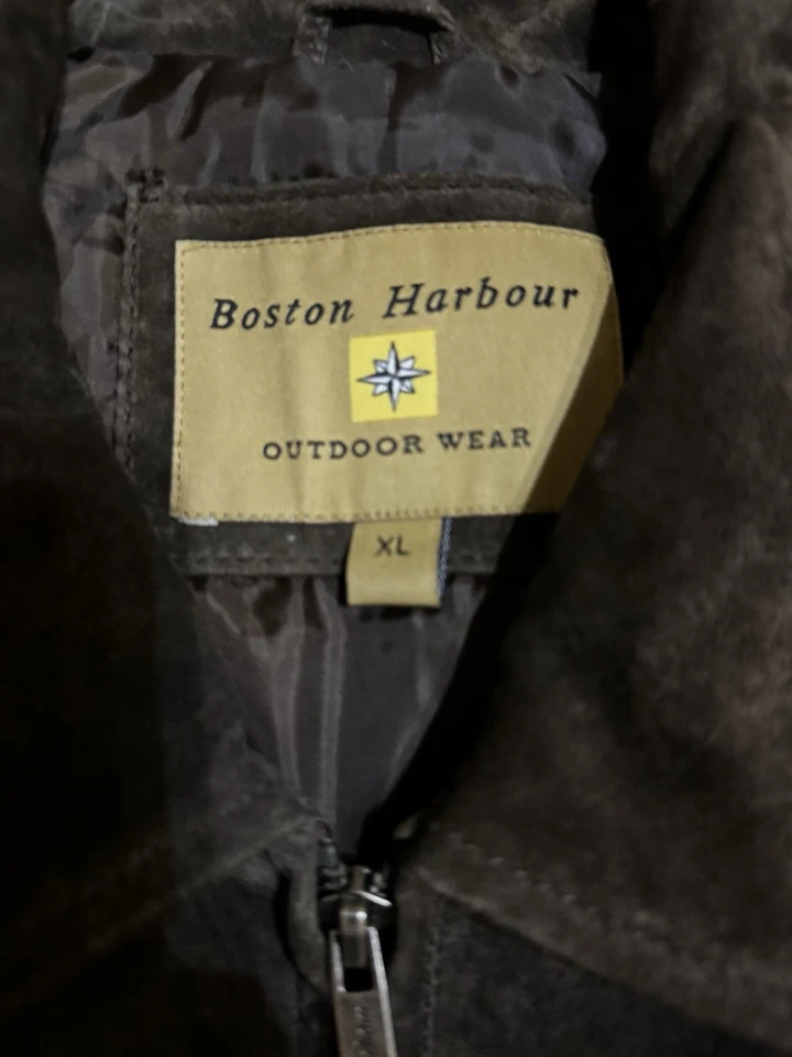 Мужская Xl Boston Harbor коричневый кожаный Bomber куртка совершенно новый с ярлыками - Изображение 3 из 4