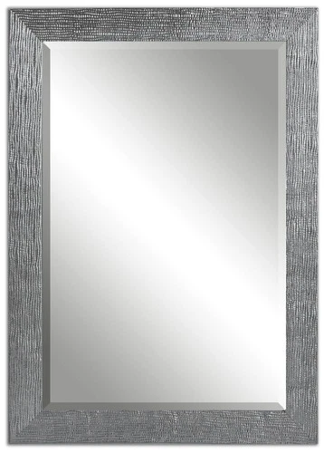 Rectangular Vanity Wall Mirror Beveled Gray Silver Frame 30" Wide for Bathroom - Picture 2 of 3