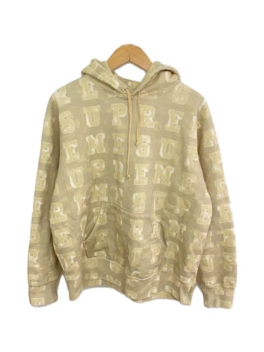 Supreme Felpa con Cappuccio Blocchi Felpa con Cappuccio M Cotone Beige Usata