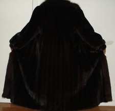 Revillon 50" Long Ranch Mink & Fox Fur Coat Size 10-12 Free Shipping Excelle Con