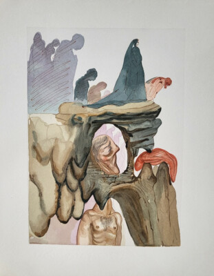 Salvador Dali Divine Comedy ''Inferno #22''  Deluxe ed. Original Woodcut  1960