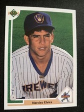 1991 Upper Deck Rookie RC #13 Narciso Elvira Milwaukee Brewers NmMt Free Ship!
