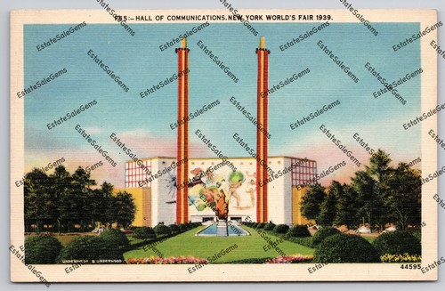 Vintage Postcard 1939 Hall Of Communications New York World's Fair