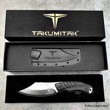 Takumitak 10" Hunting Knife Full Tang D2 Steel Molle Kydex Fixed Blade Knife G10