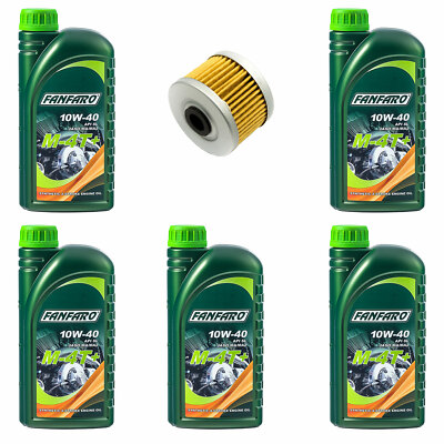 Motoröl Set Ölfilter MF112 10W40 5 Liter für Honda XL Kawasaki KLX Suzuki DR-Z