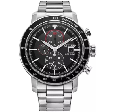 Citizen Men's Sport Casual Chronograph Eco-Drive Silver Watch 44 MM CA0858-57E
